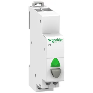 Schneider Electric A9E18036 – Drucktaster iPB, 1 Schließer, Taste grau, LED grün 110-230V…