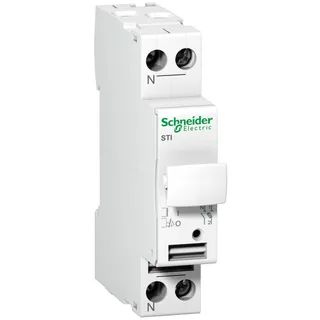 Schneider Electric A9N15646 – Sicherungsträger STI, 1-polig+N, bis 25A, für Sicherung 10,…
