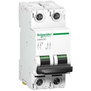 Schneider Electric A9N61526 – Leitungsschutzschalter C60H-DC, 2P, 6A, C-Charakteristik,