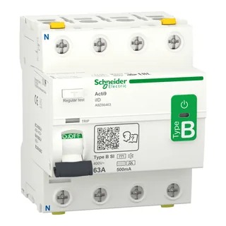 Fehlerstrom-Schutzschalter Allstromsensitiv iID, 4P, 63A, Typ B-SI, 500mA