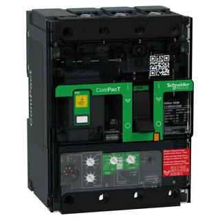Kompaktleistungsschalter mit Differenzstromschutz ComPacT NSXm mit MicroLogic 4.1 VIGI 100A 3P 25kA/415V Sammelschiene