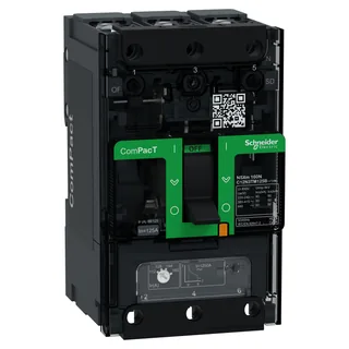 Kompaktleistungsschalter ComPacT NSXm 125 A mit TM125D 3P 50kA/415V Sammelschiene