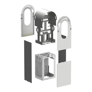 Metallic-Kit für EVlink Pro AC Bodenmontage 2 Ladepunkte, IK10, C4M