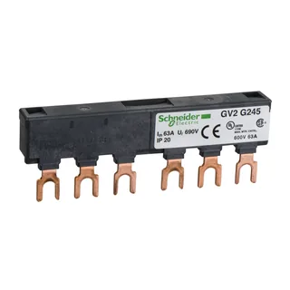 Schneider Electric GV2G245 – Drehstrom-Sammelschienensystem, 63A, 2Abgangsstellen, 45mm …