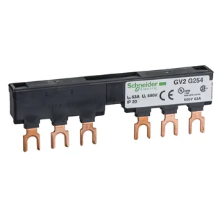 Schneider Electric GV2G254 – Drehstrom-Sammelschienensystem, 63A, 2Abgangsstellen, 54mm …