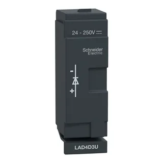 Schneider Electric LAD4D3U – Beschaltungsmodul, Freilaufdiode, 24-250VDC, für D40A/D65A