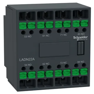 Schneider Electric LADN22A – Hilfsschalterblock, 2S+2Ö, SnapIN Anschlussklemmen