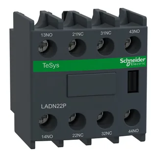 Schneider Electric LADN22P – Hilfsschalterblock, 2S 2Ö, Schraubanschluss
