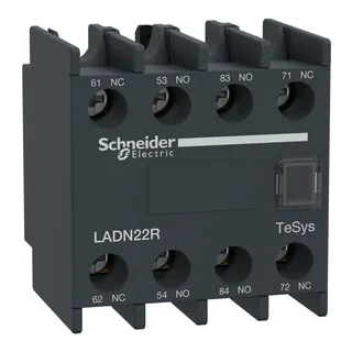 Schneider Electric LADN22R – Hilfskontaktblock, TeSys Deca, 2NO+2NC, Schraubklemmen