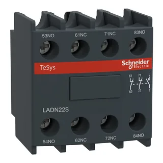 Schneider Electric LADN22S – TeSys D - Hilfsschalterblock - 2 S + 2 Ö - Schraubklemmen