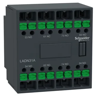 Schneider Electric LADN31A – Hilfsschalterblock, 3S+1Ö, SnapIN Anschlussklemmen