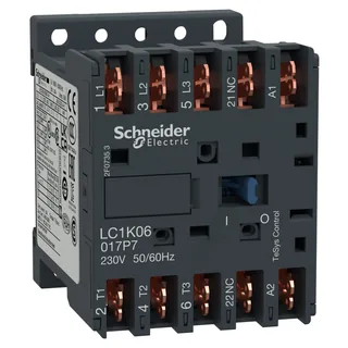 Leistungsschütz LC1K 3p, +1Ö, 2.2 kW, 6 A, 400 V AC3, Spule 230 V AC