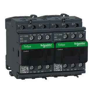 Wendeschützkombination, 3p+1S+1Ö, 4kW/400V/AC3 9A, Spule 24V DC