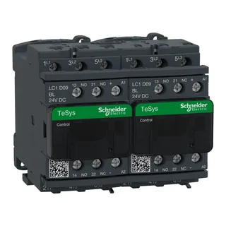 Wendeschützkombination, 3p+1S+1Ö, 4kW/400V/AC3 9A, Spule 24V DC