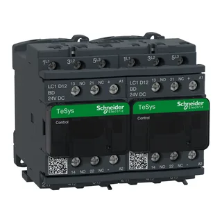 Wendeschützkombination, 3p+1S+1Ö, 5,5kW/400V/AC3, 12A, Spule 24V DC