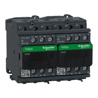 Wendeschützkombination, 3p+1S+1Ö, 5,5kW/400V/AC3, 12A, Spule 24V DC