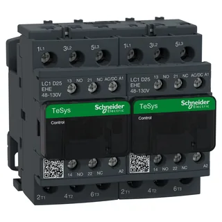 Wendeschützkombination, 3p+1S+1Ö, 11kW/400V/AC3, 25A, Spule 48 - 130V AC/DC