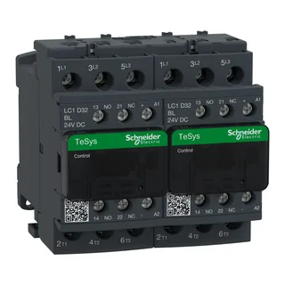Wendeschützkombination, 3p+1S+1Ö, 15kW/400V/AC3 32A, Spule 24V DC
