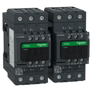 Wendeschützkombination, 3p+1S+1Ö, 30kW/400V/AC3, 50A, Spule 24V DC, 11W