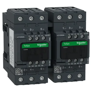 Wendeschützkombination, 3p+1S+1Ö, 30kW/400V/AC3, 50A, Spule 24 - 60V AC/DC