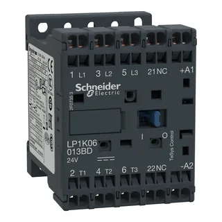 Leistungsschütz LP1K 3p, +1Ö, 2.2 kW, 6 A, 400 V AC3, Spule 24 V DC