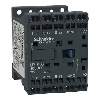 Leistungsschütz LP1K 3p, +1S, 2.2 kW, 6 A, 400 V AC3, Spule 24 V DC