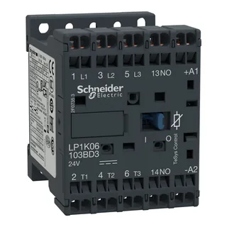 Leistungsschütz LP1K 3p, +1S, 2.2 kW, 6 A, 400 V AC3, Spule 24 V DC