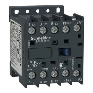 Leistungsschütz LP1K 3p, +1S, 2.2 kW, 6 A, 400 V AC3, Spule 24 V DC