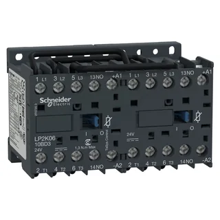 Wendeschützkombination, 3p+1S, 2,2kW/400V/AC3, 6A, 24VDC