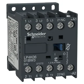 Leistungsschütz LP4K 3p, +1Ö, 2.2 kW, 6 A, 400 V AC3, Spule 24 V DC