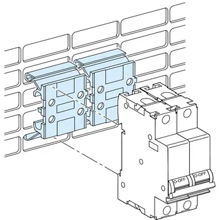 Schneider Electric LVS04224 – PrismaSeT-P, DIN-Schiene, Adapter für Lochplatten,Breite=27…