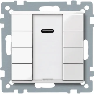 Schneider Electric MTN617519 – Taster 4fach plus mit IR-Empfänger, polarweiß glänzend, Sys…
