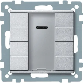 Schneider Electric MTN627960 – Taster 4fach plus mit IR-Empfänger, aluminium, System M
