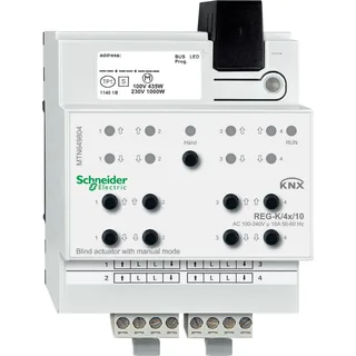 Schneider Electric MTN649804 – Jalousieaktor REG-K/4x/10 mit Handbetätigung, lichtgrau