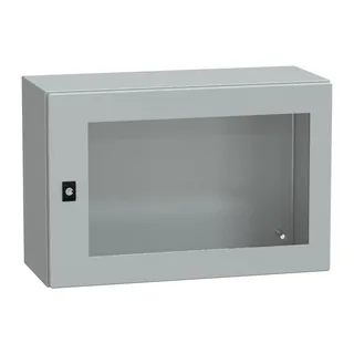 Spacial CRN Sichttür ohne Montageplatte, H400xB600xT250 IP66 IK08 RAL7035