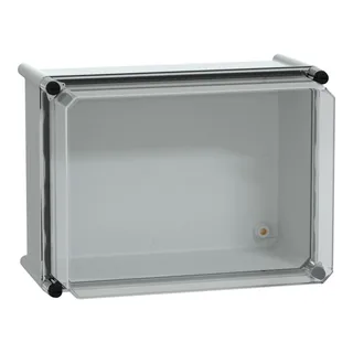 Polyestergehäuse PLS Wandmontage 270x360x230mm IP66, transparente PC-Abdeckung