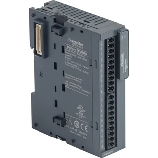 Analoges Ein-/Ausgangsmodul, Modicon TM3, 4 Eingänge / 2 Ausgänge, Spannung / Strom, Auflösung 12 Bit, Federzugklemmen
