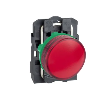 Leuchtmelder, Harmony XB5, Kunststoff, rot, 22mm, BA9s Glühlampe, glatte Kalotte, 250V AC