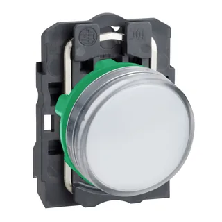 Leuchtmelder, Harmony XB5, Kunststoff, weiß, 22mm, universelle LED, glatte Kalotte, 110-120V AC