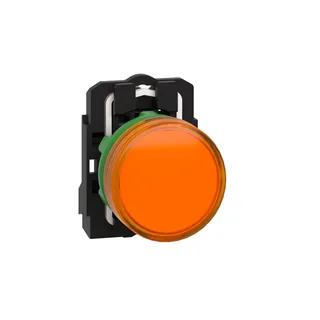 Leuchtmelder, Harmony XB5, Kunststoff, orange, 22mm, universelle LED, glatte Kalotte, 230-240V AC