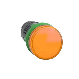 Leuchtmelder, Harmony XB5, Kunststoff, Monoblock, orange, 22mm, universelle LED, glatte Kalotte, 24V ACDC