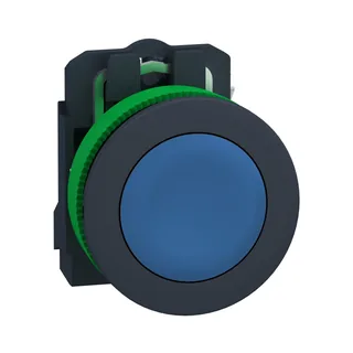 Drucktaster, Harmony XB5F, Kunststoff, 30mm, blau, unbeschriftet, tastend, 1S