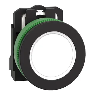 Leuchtmelder, Harmony XB5F, Kunststoff, 30mm, weiß, universelle LED, glatte Kalotte, 230V AC