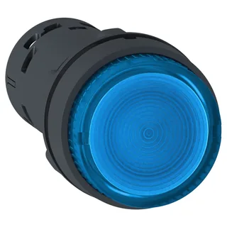 Leuchtdrucktaster, Harmony XB7, Monoblock, Kunststoff, Ø22mm, blau, integrierte LED, 24V ACDC, 1S, Schraubklemme