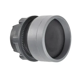 Drucktaster, Frontelement, Harmony XB5, Kunststoff, 22mm, hellgrau, schwarz, zurückgesetzt, unbeschriftet, tastend