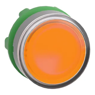 Leuchtdrucktaster, Frontelement, Harmony XB5, Kunststoff, 22mm, hellgrau, orange, für universelle LED, für Einlegeschild