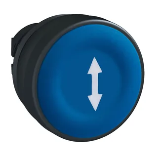 Drucktaster, Frontelement, Harmony XB5, Kunststoff, 22mm, blau, beschriftet Pfeil oben unten, tastend