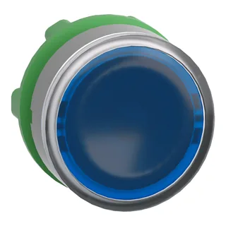Leuchtdrucktaster, Frontelement, Harmony XB5, Kunststoff, 22mm, hellgrau, blau, für universelle LED, für Einlegeschild