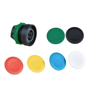 Drucktaster, Frontelement, Harmony XB5, Kunststoff, 22mm, 6 farbige Tastenschilder, unbeschriftet, tastend