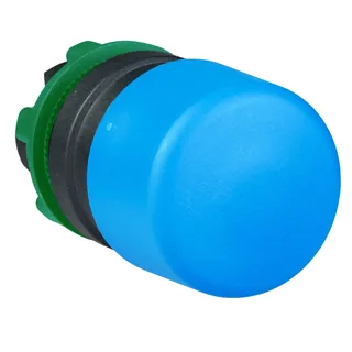 Pilzdrucktaster, Frontelement, Harmony XB5, Kunststoff, 22mm, blau, Pilz 30mm, unbeschriftet, tastend